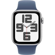 Apple Watch SE (2024) GPS + Cellular 44mm Silver Aluminum Case with Denim Sport Band - M/L