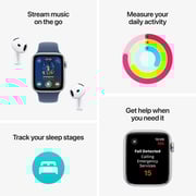 Apple Watch SE (2024) GPS + Cellular 44mm Silver Aluminum Case with Denim Sport Band - M/L