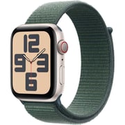 Apple Watch SE (2024) GPS + Cellular 44mm Starlight Aluminum Case with Lake Green Sport Loop