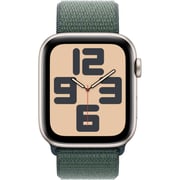 Apple Watch SE (2024) GPS + Cellular 44mm Starlight Aluminum Case with Lake Green Sport Loop