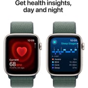 Apple Watch SE (2024) GPS + Cellular 44mm Starlight Aluminum Case with Lake Green Sport Loop