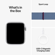 Apple Watch SE (2023) GPS + Cellular 40mm Silver Aluminum Case with Winter Blue Sport Loop – Middle East Version