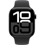 Apple Watch Series 10 GPS + Cellular 42mm Jet Black Aluminum Case with Black Sport Band - S/M