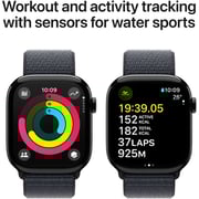 Apple Watch Series 10 GPS + Cellular 42mm Jet Black Aluminum Case with Ink Sport Loop