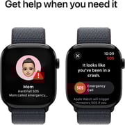 Apple Watch Series 10 GPS + Cellular 42mm Jet Black Aluminum Case with Ink Sport Loop