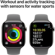 Apple Watch Series 10 GPS + Cellular 42mm Natural Titanium Case with Stone Gray Sport Band - S/M