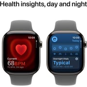 Apple Watch Series 10 GPS + Cellular 42mm Natural Titanium Case with Stone Gray Sport Band - S/M