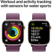 Apple Watch Series 10 GPS + Cellular 42mm Rose Gold Aluminum Case with Plum Sport Loop