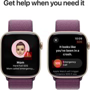 Apple Watch Series 10 GPS + Cellular 42mm Rose Gold Aluminum Case with Plum Sport Loop