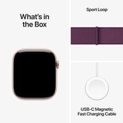 Apple Watch Series 10 GPS + Cellular 42mm Rose Gold Aluminum Case with Plum Sport Loop