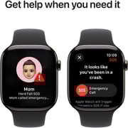Apple Watch Series 10 GPS + Cellular 42mm Slate Titanium Case with Black Sport Band - M/L