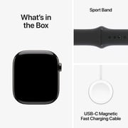 Apple Watch Series 10 GPS + Cellular 42mm Slate Titanium Case with Black Sport Band - M/L