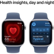 Apple Watch Series 10 GPS 46mm Silver Aluminum Case with Denim Sport Band - M/L