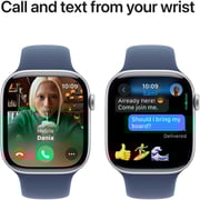 Apple Watch Series 10 GPS 46mm Silver Aluminum Case with Denim Sport Band - M/L