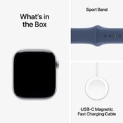 Apple Watch Series 10 GPS 46mm Silver Aluminum Case with Denim Sport Band - M/L