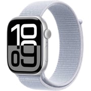 Apple Watch Series 10 GPS 46mm Silver Aluminum Case with Blue Cloud Sport Loop