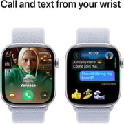 Apple Watch Series 10 GPS 46mm Silver Aluminum Case with Blue Cloud Sport Loop