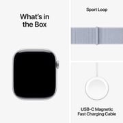 Apple Watch Series 10 GPS 46mm Silver Aluminum Case with Blue Cloud Sport Loop