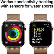 Apple Watch Series 10 GPS + Cellular 46mm Gold Titanium Case with Gold Milanese Loop - S/M