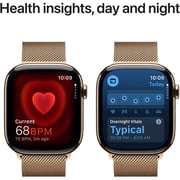 Apple Watch Series 10 GPS + Cellular 46mm Gold Titanium Case with Gold Milanese Loop - S/M