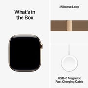 Apple Watch Series 10 GPS + Cellular 46mm Gold Titanium Case with Gold Milanese Loop - S/M