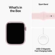 Apple Watch Series 9 GPS 45mm Pink Aluminum Case with Light Pink Sport Band M/L – Middle East Version