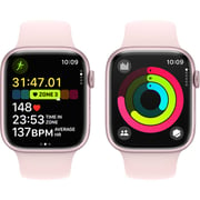 Apple Watch Series 9 GPS 45mm Pink Aluminum Case with Light Pink Sport Band S/M – Middle East Version