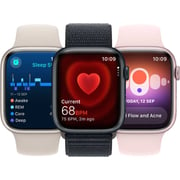 Apple Watch Series 9 GPS 45mm Silver Aluminum Case with Storm Blue Sport Band M/L