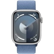 Apple Watch Series 9 GPS 41mm Silver Aluminum Case with Winter Blue Sport Loop