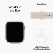 Apple Watch Series 9 GPS 41mm Starlight Aluminum Case with Starlight Sport Band S/M – Middle East Version