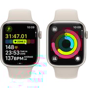 Apple Watch Series 9 GPS 45mm Starlight Aluminum Case with Starlight Sport Band S/M – Middle East Version