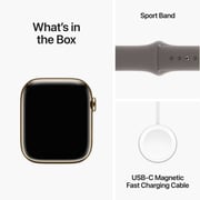 Apple Watch Series 9 GPS + Cellular 41mm Gold Stainless Steel Case with Clay Sport Band M/L – Middle East Version