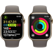 Apple Watch Series 9 GPS + Cellular 45mm Gold Stainless Steel Case with Clay Sport Band M/L – Middle East Version