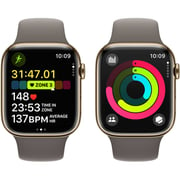 Apple Watch Series 9 GPS + Cellular 41mm Gold Stainless Steel Case with Clay Sport Band M/L – Middle East Version