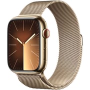 Apple Watch Series 9 GPS + Cellular 45mm Gold Stainless Steel Case with Gold Milanese Loop – Middle East Version