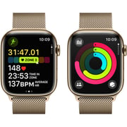 Apple Watch Series 9 GPS + Cellular 41mm Gold Stainless Steel Case with Gold Milanese Loop – Middle East Version