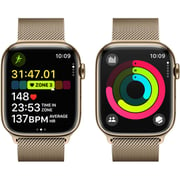 Apple Watch Series 9 GPS + Cellular 45mm Gold Stainless Steel Case with Gold Milanese Loop – Middle East Version