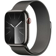 Apple Watch Series 9 GPS + Cellular 45mm Graphite Stainless Steel Case with Graphite Milanese Loop – Middle East Version