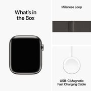 Apple Watch Series 9 GPS + Cellular 45mm Graphite Stainless Steel Case with Graphite Milanese Loop – Middle East Version