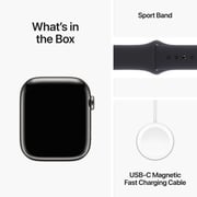 Apple Watch Series 9 GPS + Cellular 45mm Graphite Stainless Steel Case with Midnight Sport Band M/L – Middle East Version