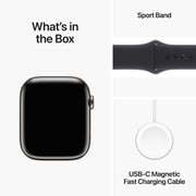 Apple Watch Series 9 GPS + Cellular 41mm Graphite Stainless Steel Case with Midnight Sport Band M/L – Middle East Version