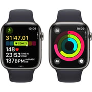 Apple Watch Series 9 GPS + Cellular 45mm Graphite Stainless Steel Case with Midnight Sport Band M/L – Middle East Version