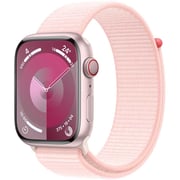 Apple Watch Series 9 GPS + Cellular 45mm Pink Aluminum Case with Light Pink Sport Loop – Middle East Version