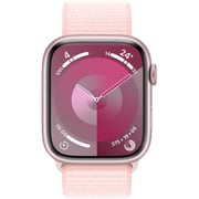 Apple Watch Series 9 GPS + Cellular 41mm Pink Aluminum Case with Light Pink Sport Loop – Middle East Version