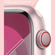 Apple Watch Series 9 GPS + Cellular 45mm Pink Aluminum Case with Light Pink Sport Loop – Middle East Version