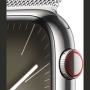 Apple Watch Series 9 GPS + Cellular 45mm Silver Stainless Steel Case with Silver Milanese Loop – Middle East Version