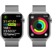 Apple Watch Series 9 GPS + Cellular 41mm Silver Stainless Steel Case with Silver Milanese Loop – Middle East Version