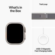 Apple Watch Ultra 2 GPS + Cellular 49mm Titanium Case with Green Gray Trail Loop M/L – Middle East Version