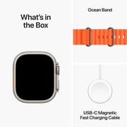 Apple Watch Ultra 2 GPS + Cellular 49mm Titanium Case with Orange Ocean Band – Middle East Version