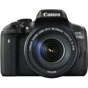 كاميرا كانون EOS 750D DSLR لون أسود مع عدسة EFS 18-55mm IS STM
